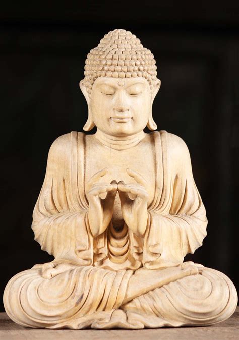 Sold Wooden Contemplative Buddha Carving 8 105bw1 Hindu Gods