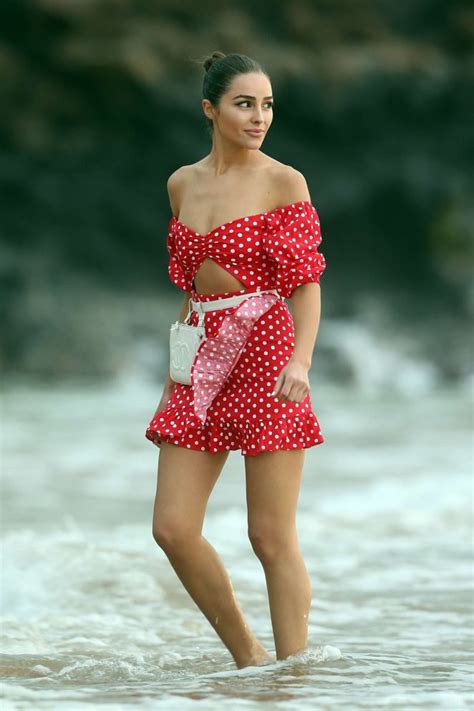 Olivia Culpo In Red Mini Dress On The Beach In Maui Gotceleb