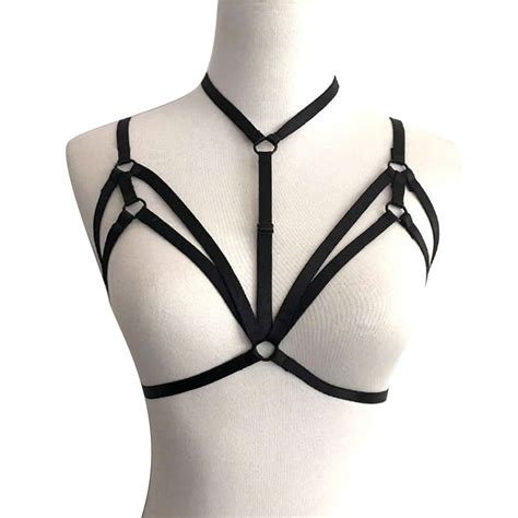 New Sexy Elastic Strappy Bra Cage Hollow Out Body Hardness Lingerie Top