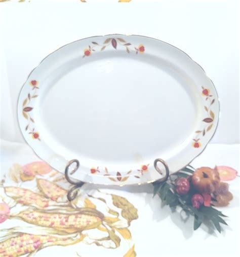 Hall China Co Jewel Tea Autumn Leaf Oval Serving Platter Etsy