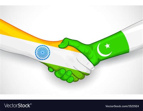 Handshake Between India And Pakistan Royalty Free Vector