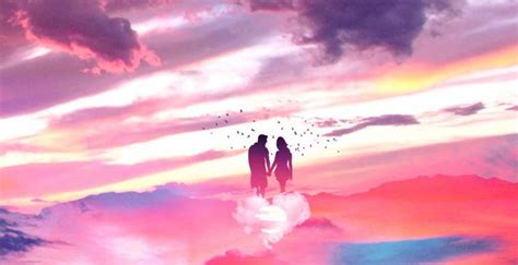 Wallpaper Couple Love Sky Clouds Fantasy Desktop Wallpaper Hd