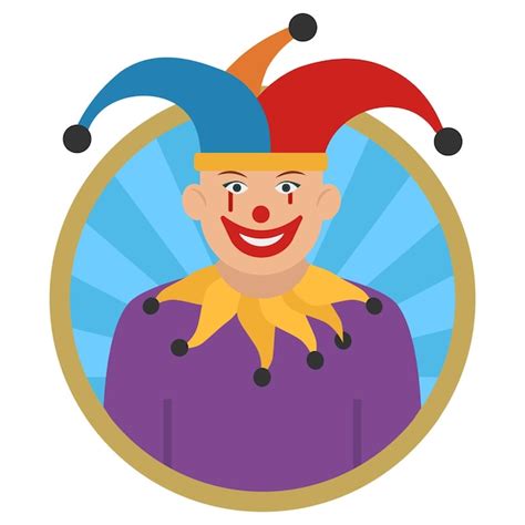 Premium Vector Circus Clown Concept Jester Or Joker Vector Round