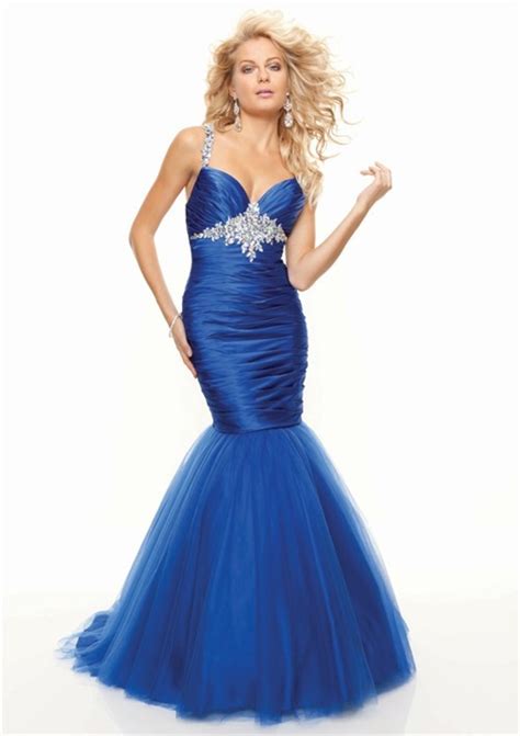 Trumpetmermaid Sweetheart Floor Length Royal Blue Prom Dress With Straps