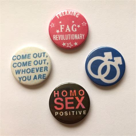 Set Of 4 Gay Buttons Vintage Remake Lgbt Pin Badges Etsy