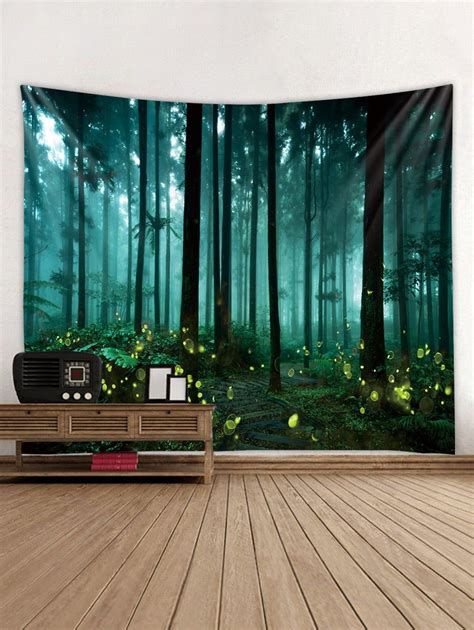 Forest Firefly Print Tapestry Wall Art Wall Murals Bedroom Hanging