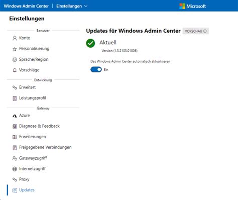 Windows Admin Center 2103 Auto Updater Neuer Event Viewer Management