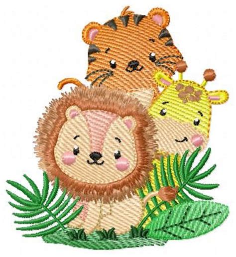 Safari Animals Embroidery Designs Machine Embroidery Pattern Etsy