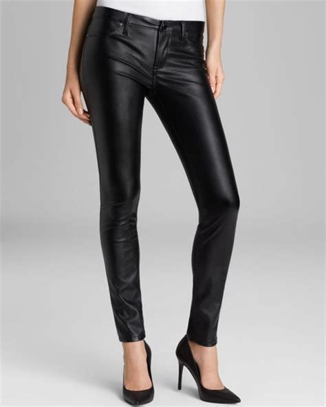 Blank Jeans Faux Leather Skinny In Blacked Out In Black Blacked Out