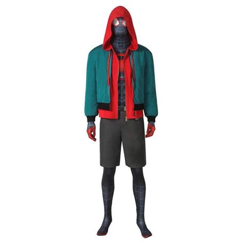 Spider Maninto The Spider Verse Miles Morales Cosplay Costume Jumpsuit