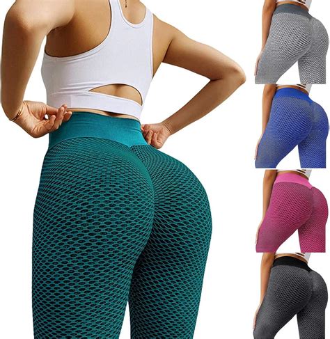 womens tik tok high waist honeycomb yoga pants work out leggings and butt lift soft and plus