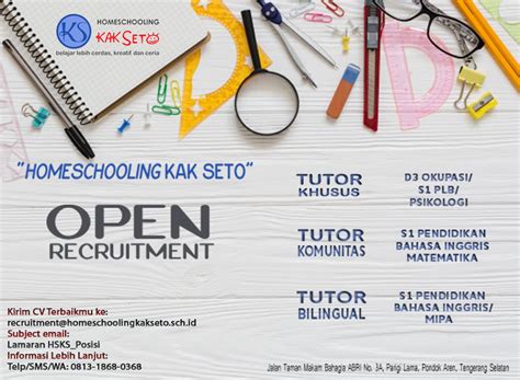 Ini merupakan akun resmi homeschooling kak seto yang dikelola oleh digital marketing. Lowongan Kerja HOMESCHOOLING KAK SETO | Universitas Esa Unggul
