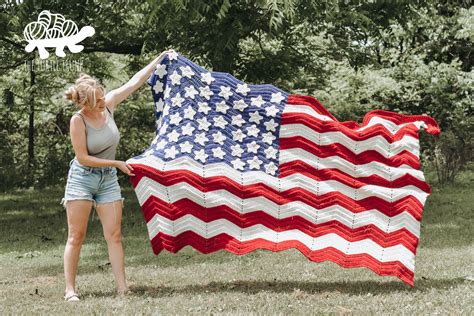 American Flag Blanket Free Crochet Pattern The Turtle Trunk