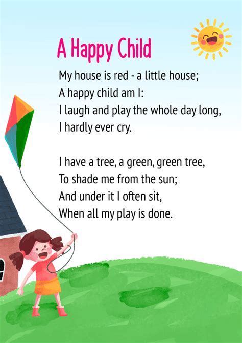 A Happy Child Poem For Class 1 In English