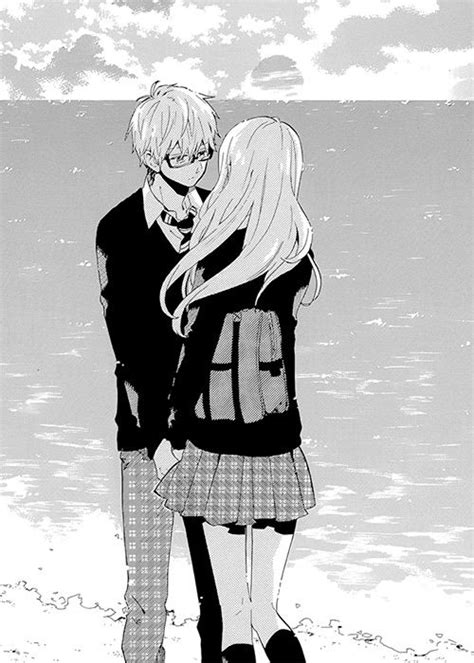 Image Via We Heart It Anime Animegirl Blackandwhite Cute Kiss