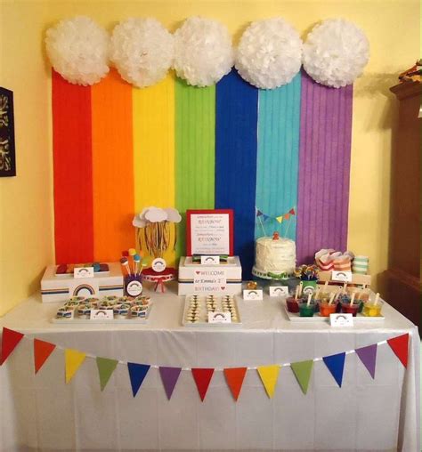 Cool Backdrop At A Rainbow Birthday Party See More Party Planning