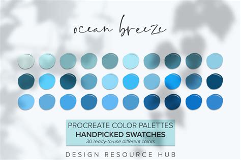 Procreate Color Palette Ocean Breeze Graphic By Design Resource Hub