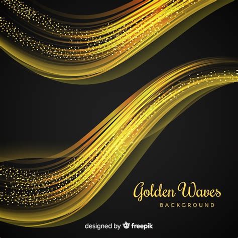 Free Vector Golden Abstract Wavy Background