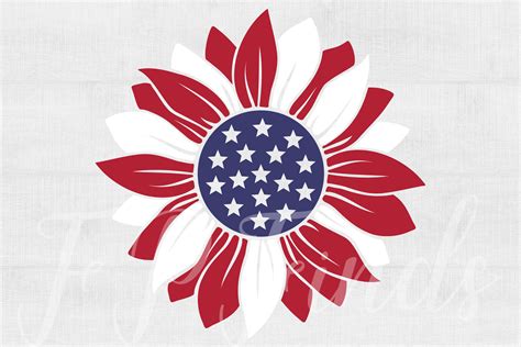 Patriotic Sunflower Flag Svg Files For Cricut 4th Of July Svg Etsy