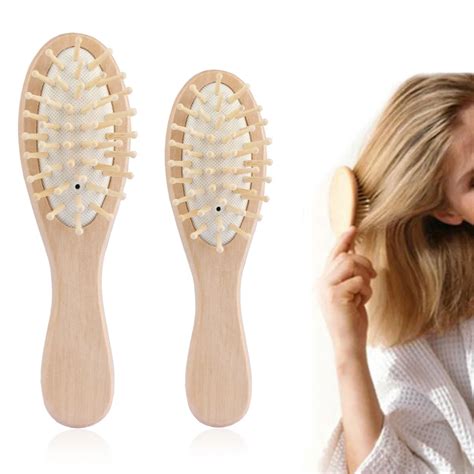 natural bamboo hair brush massage comb with vent airbag improve hair growth scalp massage brush