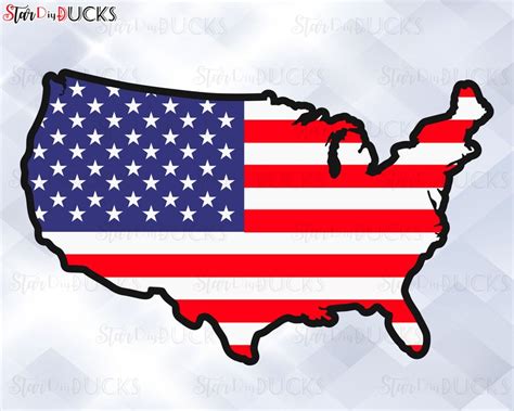 Usa Map Flag Cutting Files Svg Clip Art Digital Download Etsy
