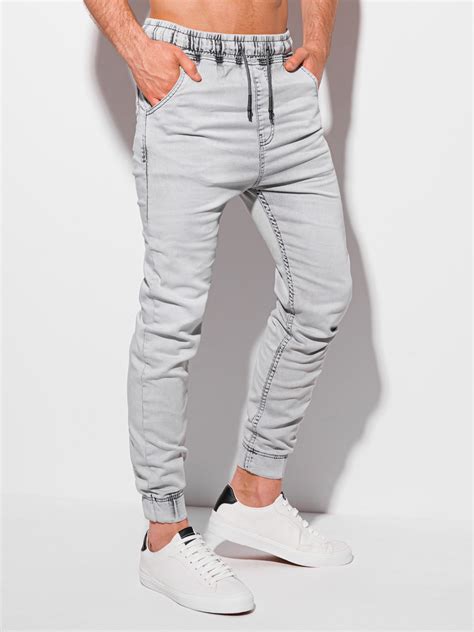 Mens Pants Joggers P1038 Light Grey Modone Wholesale Clothing
