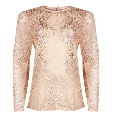 Xtamaliy Long Sleeve Sequin Top Nude Konga Online Shopping