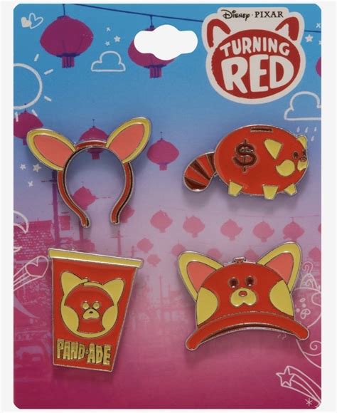 Disney Pixar Turning Red Panda Merch Pin Set At Boxlunch Disney Pins Blog