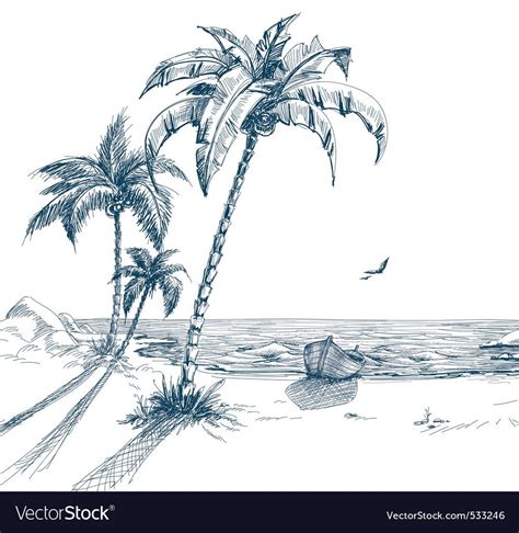 Beach Pencil Drawing Landscapes Learn How To Draw Beach Landscape