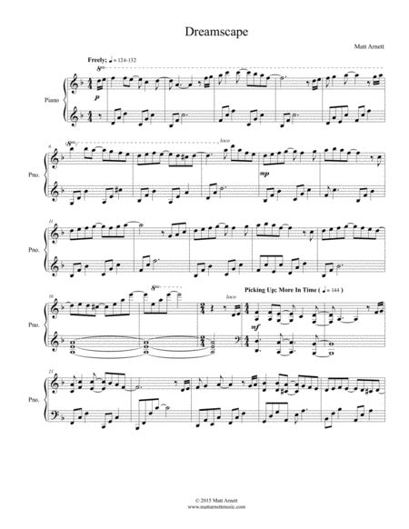 Dreamscape Sheet Music Matt Arnett Piano Solo