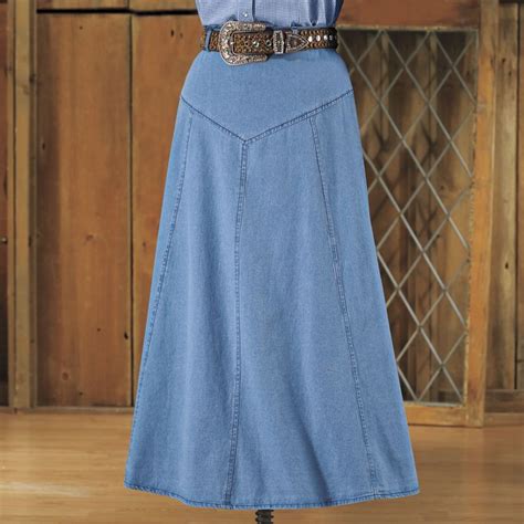 Paneled Denim Skirt Western Wear Equestrian Inspired Clothing