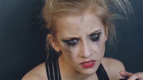 Videoblocks Closeup Of Young Teenage Girl Dancer Crying After Loss