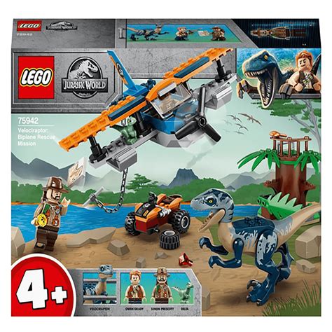 Lego Jurassic World Velociraptor Biplane Rescue 75942 Toys And