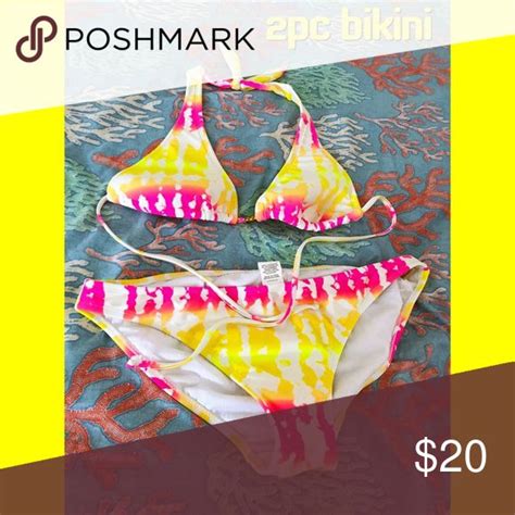 Bikini 2pc Set Neon Yellow And Hot Pink