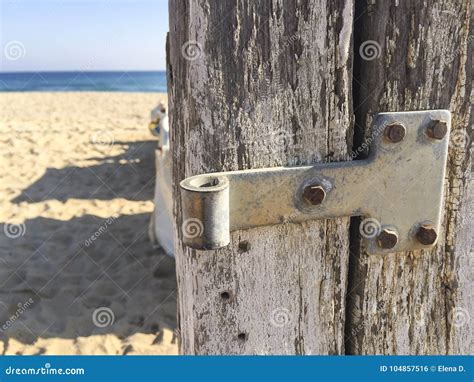 Wooden Door On The Beach Stock Photo Image Of Door 104857516