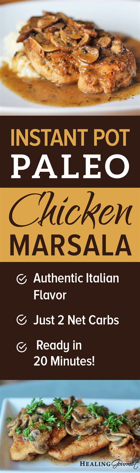 If you need a wine to pair with chicken marsala, you could try a pinot noir to go with it. Paleo Chicken Marsala (Low Carb, Gluten-Free, Instant Pot ...
