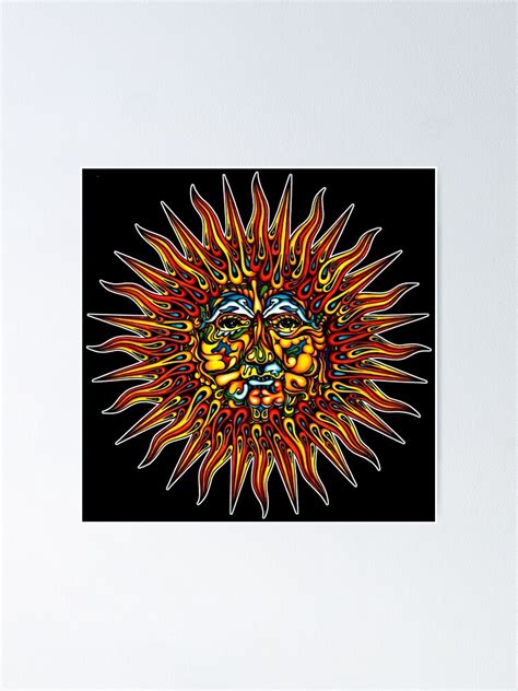 Psychedelic Sun Poster By Sandersart Redbubble