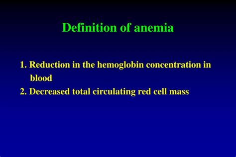 PPT - Definition of anemia PowerPoint Presentation, free download - ID:590179