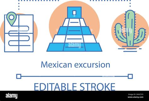 Mexican Excursion Concept Icon Travel Program Itinerary Pyramyd