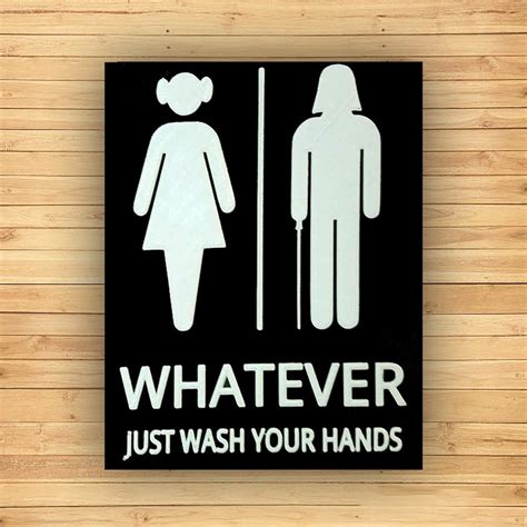 Gender Neutral Bathroom Restroom Sign Whatever Just Wash Your Etsy