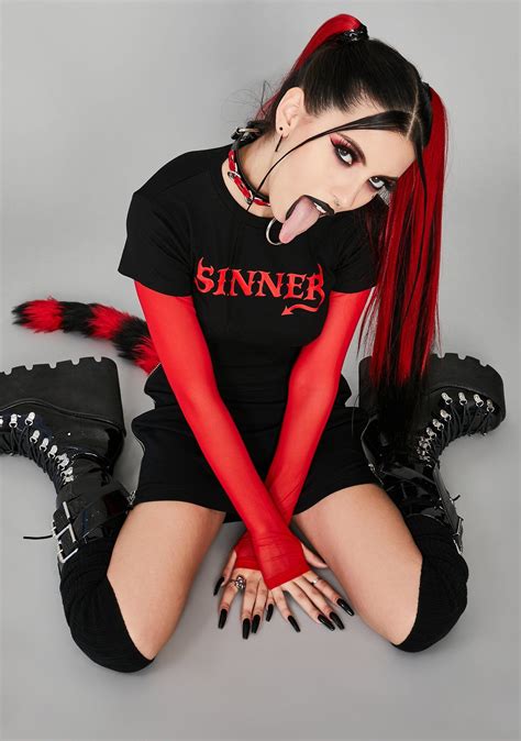 Down To Sin Layered Graphic Tee Hot Goth Girls Gothic Outfits Goth Girls