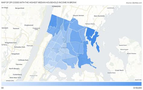 Highest Median Household Income In Bronx By Zip Code Zip Atlas
