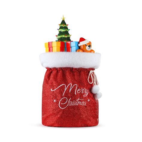Mr Christmas Fabric Santa Bag With Blow Mold Toys