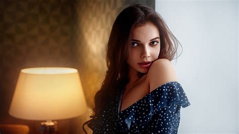 Angelika Svoykina Women Model Brunette Long Hair Looking At Viewer Sensual Gaze Bare