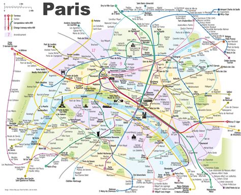 Einer karte, insidertipps, öffnungszeiten, adressen und preisen. Eine Karte von Paris, Frankreich - Karte von Paris zeigen ...