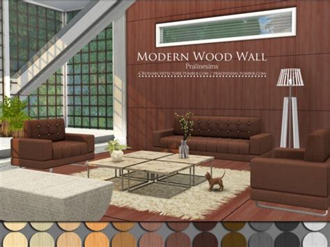 Modern Wood Wall By Pralinesims At Tsr Sims 4 Updates