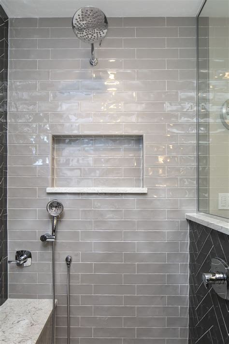 Grey Rectangle Shower Tile Bathroom Shower Walls Gray Shower Tile
