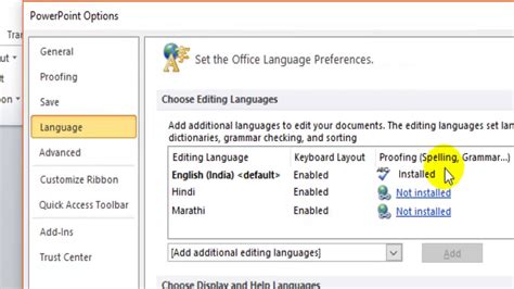 How To Change Language In Microsoft Powerpoint Youtube