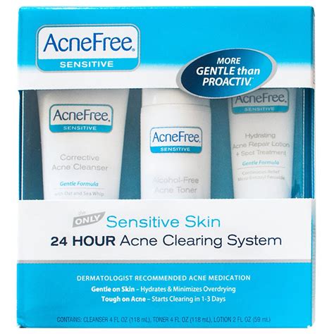 Acnefree 3 Step Acne Treatment Kit For Sensitive Skin With Salicylic