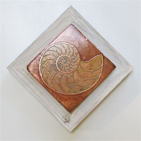 Etched Metal Nautilus Wall Art Metal Etching Metal Art Etched Copper